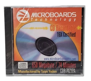 Microboards CD-R 650MB 74 Min 16X Taiyo Yuden CDR-74ZYPA - Picture 1 of 7