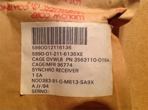 SYNCHRO RECEIVER, PN 3563110-0164, T-38 / F-5 AIRCRAFT, NS, FACTORY PACKED - Picture 1 of 1