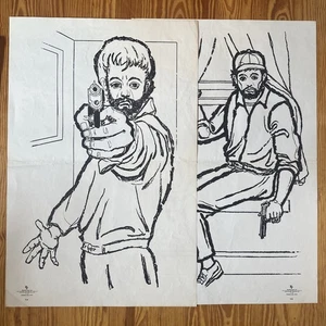 VINTAGE 1992 POLICE TRAINING DEFENCE TARGET POSTERS BAD GUY PLUMFIRE T5 T6 LOT - Picture 1 of 12