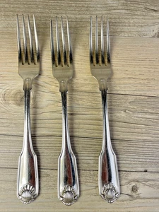 Oneida CLASSIC SHELL Cube Stainless Silverware Flatware Set of 3 Dinner Forks - Picture 1 of 4