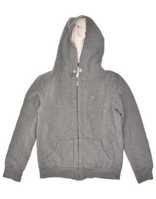 CONVERSE Womens Zip Hoodie Sweater UK 14 Medium Grey Cotton BJ55 - Photo 1/3