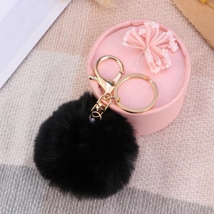 1PC 8cm Imitation Rabbit Ball Lovelty Charm Key Chain Pendant for Car Key - Picture 1 of 11