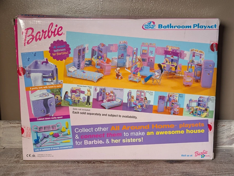 Barbie All Around Home Bathroom Playset 2001 Mattel 67555