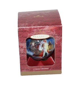 Hallmark Keepsake Bulb Ornament A Joyous Christmas 1999 Santa Claus W/Sleigh - Picture 1 of 4