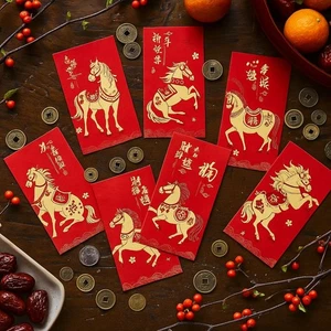 6pcs Blessing 2026 New Year Red Envelope Lucky Red Pocket  Festival Decoration - Picture 1 of 24