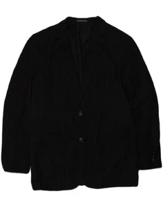 CHAPS Boys 2 Button Blazer Jacket 15-16 Years Black Pinstripe Polyester AN08 - Picture 1 of 4