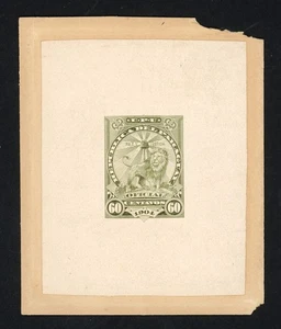 Paraguay Stamp 1904 60c Official Issue The Lion Die-Proof Unissued Colour Rare - Picture 1 of 2