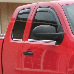 Borde de umbral de ventana de acero inoxidable de 4 piezas para Chevy Silverado 2007-13 cabina extendida - Imagen 1 de 4
