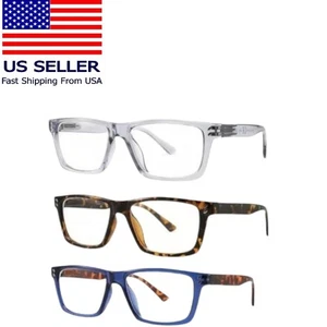 Juego de 3 gafas de lectura rectangulares con bloqueo de luz azul fuerza +4,00 - Imagen 1 de 7