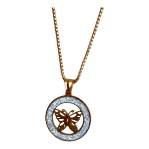 Butterfly Necklace Gold Tone - Picture 1 of 6