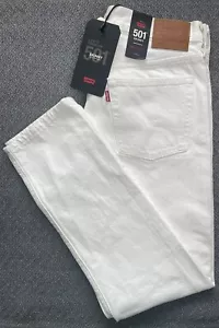 Jeans blancos Levi's 501 S Button-Fly 31x28 no elásticos "se ajustan como 32x28" nuevos con etiquetas - Imagen 1 de 21