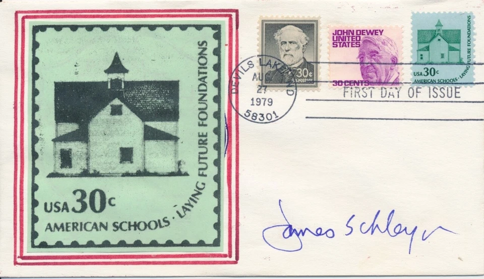 #1606 combo 30c American Schools Drawn Border cachet FDC auto Robert E. Lee - Image 1 of 1