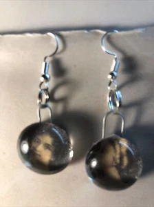 Glass stone Jewelry earrings / vintage - Picture 1 of 2