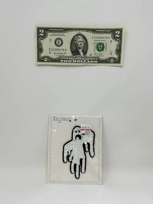 Parche apliques de lentejuelas Elegance Ghost blanco y negro de colección lote de 2 Foto 1 de 2