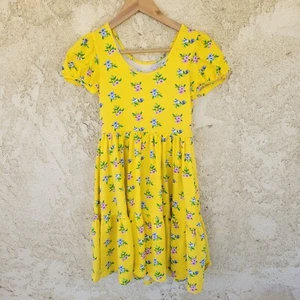 Janie and Jack Girls Puff Sleeve Yellow Floral Dress Size 12 NWT - Picture 1 of 10
