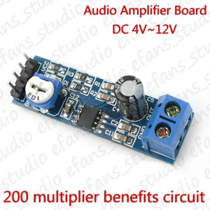 LM386 Audio Amplifier Module 200 Times 5V-12V 10K Variable Resistor for HIFI DIY - Picture 1 of 5