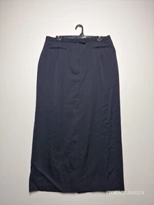 Field Manor Maxi Skirt Womens 16 Black 100% Wool Lined Classic Pockets Back Slit - Picture 1 of 12