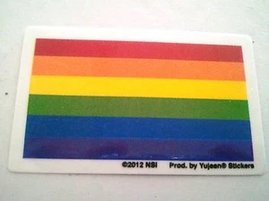 Mini PRIDE FLAG 2.5 x 1.5 window sticker decal (511) Rainbow Gay Lesbian (#153) - Picture 1 of 2