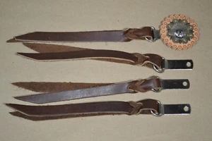 Decorative Saddle strings - Chocolate - 1/2" x 7" w/ Clip & Dee - 4 pack (E464) - Picture 1 of 2