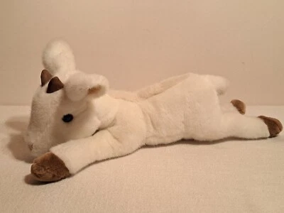 Sigikid Ziege weiß / Sammler Stofftier mit Holzlogo rar selten / West Germany - Bild 1 von 4