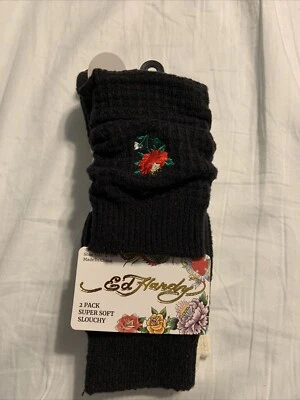 Calcetines holgados súper suaves Ed Hardy para dama 2 pares talla 4-10 Foto 1 de 4