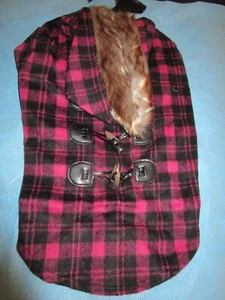 NWT Zack N Zoey Fur Tipped Toggle Dog Puppy Coat Jacket Medium Pink - Picture 1 of 5