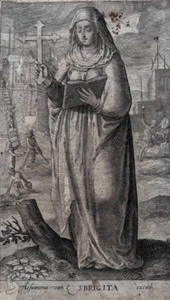 Antique Etching Saint Brigite Nicolaes de Bruyn (1571-1656), Londerseel - Picture 1 of 8