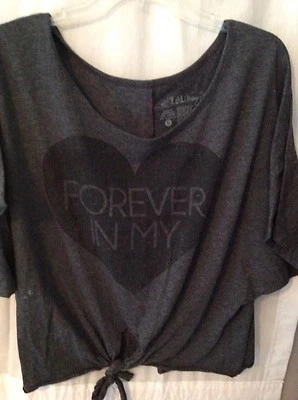 Blusa Junior pequeña de L.O.L.  Vintage algodón mezcla poli gris oscuro fuera del hombro Foto 1 de 3