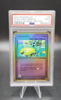 PSA 9 Mint Pokemon Team Aqua Hideout 78/95 Ex Team Magma vs Aqua REVERSE Holo  - Image 1 of 2