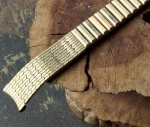 Cinturino orologio Kreisler USA oro giallo riempito vintage 11/16 pollici 17,3 mm anni 60 NOS - Foto 1 di 4