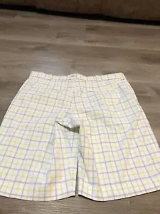Nike Dri-Fit Golfshorts Herren Gr. 38 weiß mit gelben Streifen Gr. 38 M14 - Bild 1 von 7