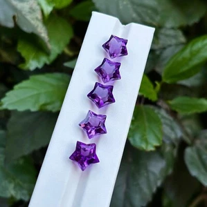 Natural Amethyst Star Cut Gemstone 5 Pieces Lot For Jewelry and Spiritual Energy - Bild 1 von 7