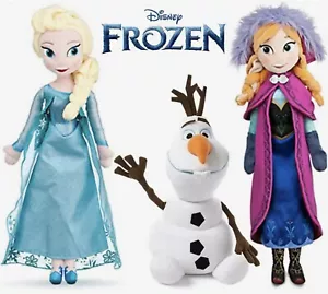 SET/3 Disney FROZEN 16" ANNA ELSA OLAF weiche PLÜSCHPUPPEN bestickte Funktion NEU - Bild 1 von 5