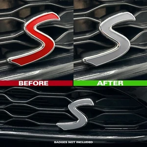 MINI F55 F56 F57 Cooper S Front Accent Decal Overlay Sticker - Rhino Grey - Picture 1 of 2