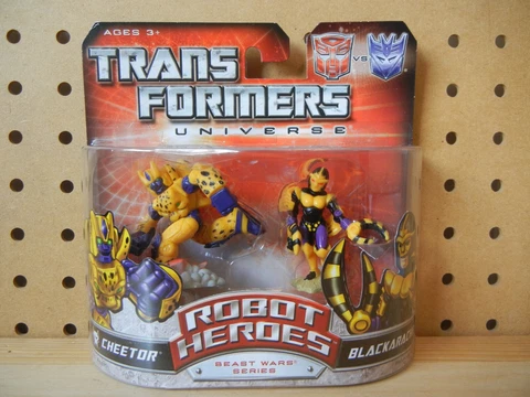 Transformers Robot Heroes SEALED CHEETOR & BLACKARACHNIA Girl Beast Wars Wave 1 Cover