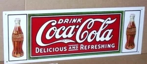 COKE Coca-Cola -- Letrero de GASOLINERA -- Muestra detalles de una botella PatD del 16 de noviembre de 1915 - Imagen 1 de 13