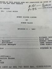 RARE: Rehearsal Script for EVERY SILVER LINING by SIMON BLOCK 1993 BBC 