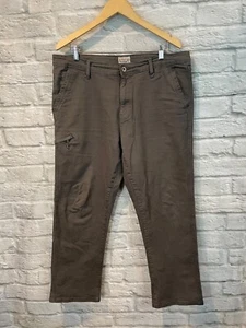 PANTALONES DE LONA RESISTENTES A LA INTEMPERIE VINTAGE PARA HOMBRE GRIS FLEXIBLE UTILITARIO AJUSTE RELAJADO 38x30 - Imagen 1 de 7