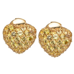 Pendientes Chopard Corazones Oro Amarillo y Zafiro Amarillo 83/4203 Totalmente Nuevos - Imagen 1 de 8