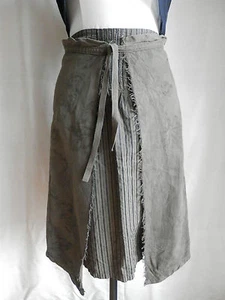 IKKS Jupe Lin coton kaki forme portefeuille T 34 36  PARFAIT ETAT - Picture 1 of 7