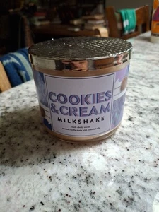 Bath & Body Works COOKIES & CREAM MILKSHAKE 3 Docht Kerze NEU - Bild 1 von 6