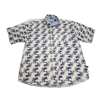 Vtg 1990's BUGLE BOY CLASSICS Button-Up Floral / Hawaiian Shirt XL 100% COTTON! - Image 1 of 4