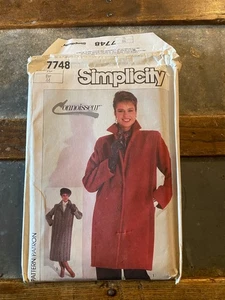 Simplicity Misses Loose Fitting Lined Coat Sewing Pattern Size 16 7748 - Picture 1 of 2