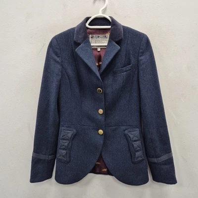 Joules Sinnington Blue Navy Wool Tweed Races Hacking Blazer Jacket Size Uk 10 - Image 1 of 4