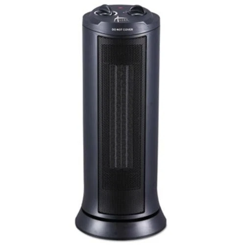 Alera HECT17 Mini Tower Ceramic Heater, 7 3/8"w X 7 3/8"d X 17 3/8"h, Black - Image 1 of 1