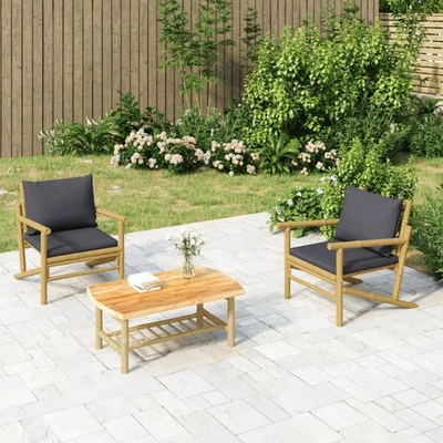 Garten Lounge Set Kissen Gartenmöbel Sitzgruppe Tisch Stuhl Bank Bambus vidaXL - Bild 1 von 4