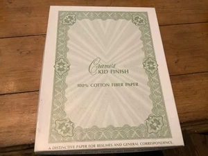 Crane's Kid Finish 100% Cotton Fiber Resume Paper 49 Sheets Vintage ecru white - Picture 1 of 5