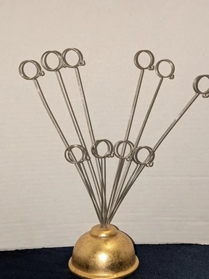 Soporte para fotos de alambre de metal tono dorado Foto 1 de 4