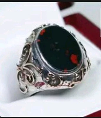 830 Argento/Oro - Antico Stile Liberty Anello Uomo/Anello Massiccio Argento Oro- - Immagine 1 di 2