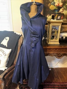 Vestido para mujer Samuel Dong Dupioni Burbuja Cuello con cable Artístico Azul Marino S - Imagen 1 de 12